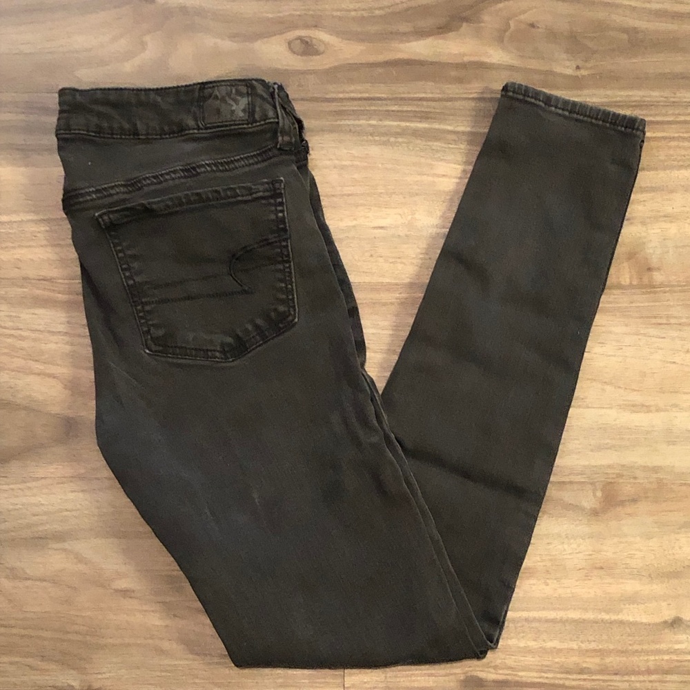 American Eagle Outfitters Jegging Super Stretch Black Out Denim Jeans